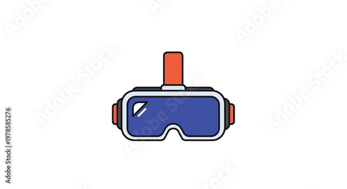 Diving goggles with blue lenses.