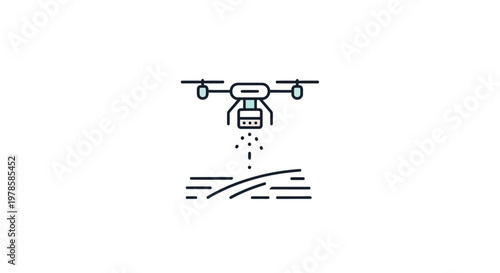 Drone Dispensing Seeds Aerial View.