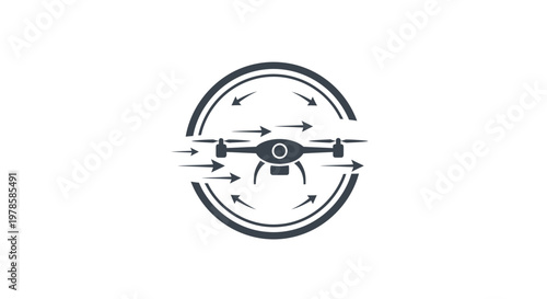 Drone flying in circular motion.