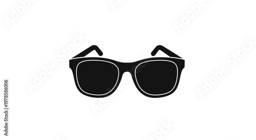Black Sunglasses with White Outline.