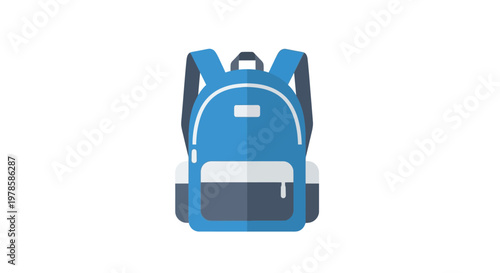 Blue Backpack with Black Straps.