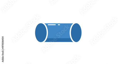 Blue cylindrical wireless speaker device.