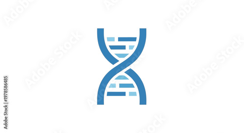 Blue DNA double helix structure symbol.