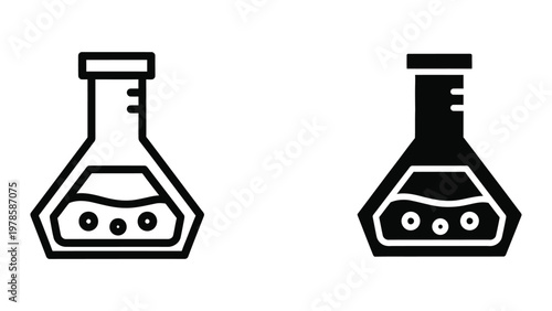 Contrasting styles of laboratory glassware with heating elements