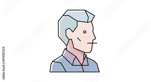 Fotografie Cartoon man with blue shirt.