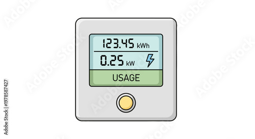 Fotografie Electricity usage meter display device.