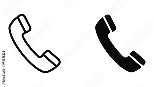 Two contrasting styles of old-fashioned telephone handsets displayed side by side.