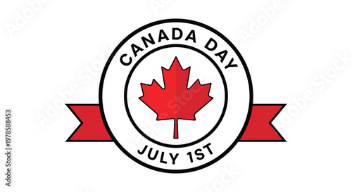 Canada Day July 1st Logo Emblem.