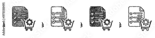 Sketch procurement icon design set
