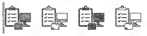 Sketch order processing icon design set