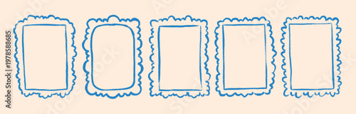 Valokuva Drawn whimsical lace frames and doilies decorations