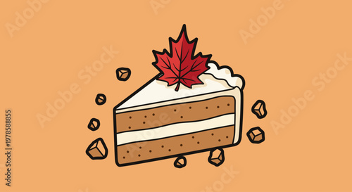 A slice of cake with frosting.