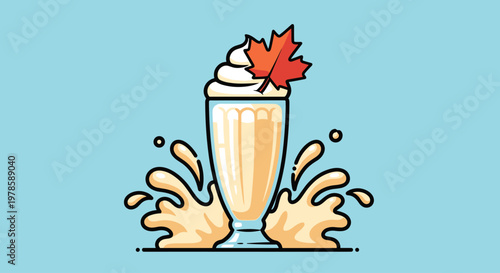 Delicious Maple Syrup Milkshake Dessert Drink.
