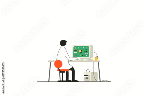 Retro Tech Interface with Neon UX Elements on a Minimalist Screen