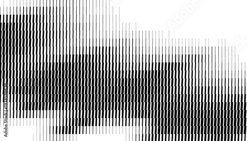 Black and White Editable Abstract Vertical Stripe Halftone Background Geometric Moire Line Vector EPS10