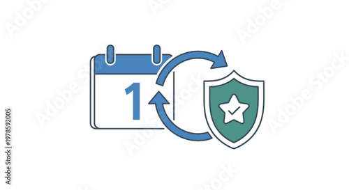 Security protection calendar icon set.