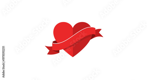 Red heart with ribbon symbol.