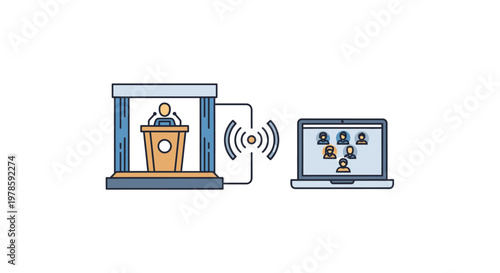 Remote presentation on laptop screen.