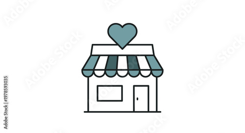 Small shop with heart shaped sign.