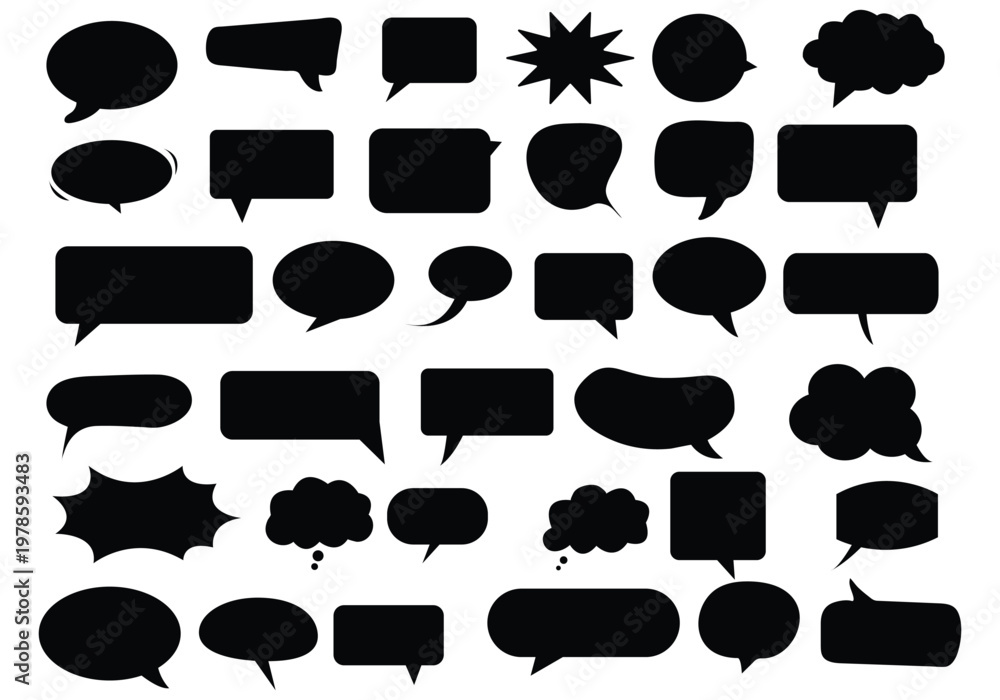 Fototapeta premium dialogue box silhouette vector set