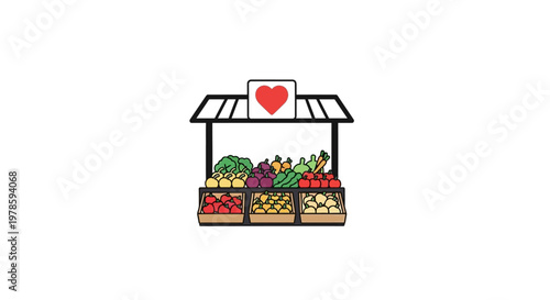 Colorful Fresh Fruit and Vegetable Stand.