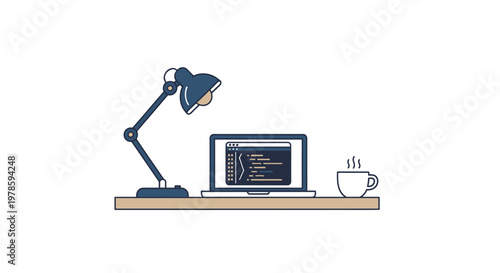 Desk lamp on a wooden table.