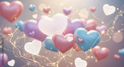 Hearts Floating in the Air - A Romantic Celebration.
