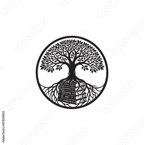 Tree of Life with Stone Roots Symbol.