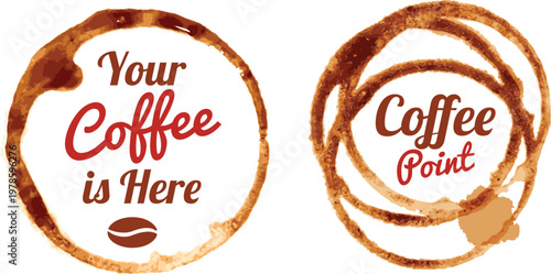 Coffee-themed coasters with inspirational and business messages