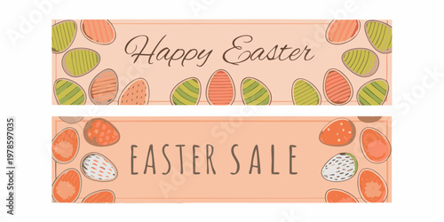 Colorful easter eggs and lettering for spring holiday promotions
