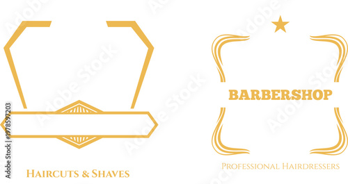 Classic barbershop logos for professional haircuts and shaves