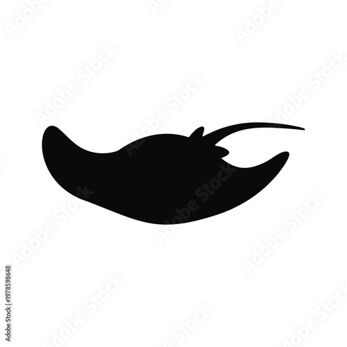 Stingray cartoon silhouette vector flat illustration design.