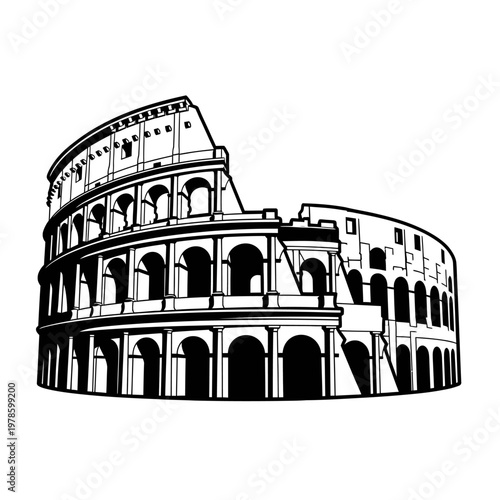 Colosseum Silhouette Vector Illustration