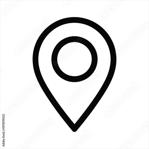 Location marker icon, navigation symbol, pointer for map and travel information