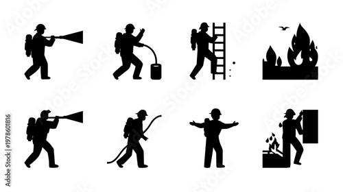 Breathing Apparatus, Equipment, Emergency Response, Monochrome, Flat Design