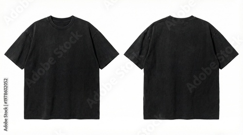 Black Oversized Streetwear T-Shirt Mockup Front and Back View