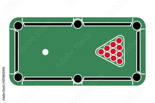 Billiard Table Top View Vector Illustration