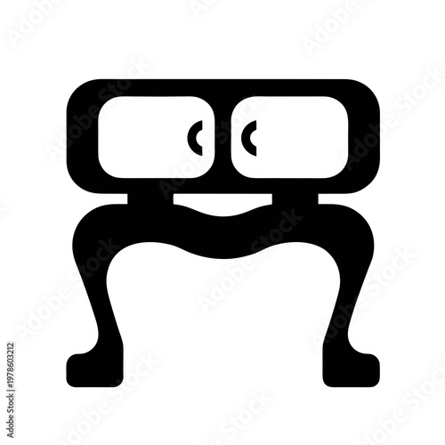 Silhouette of a mid-century modern sideboard.