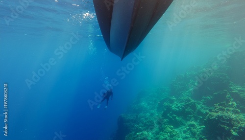 Underwater Military Drone Navigating Deep Ocean