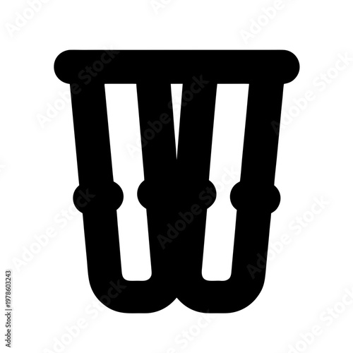 Simple reusable bamboo cup silhouette.