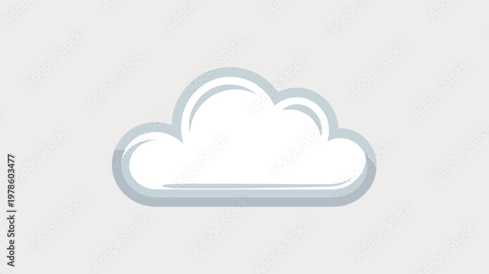 Fototapeta premium Soft rounded cloud illustration – Great for nursery decor, mental health apps, or peaceful lifestyle blogs.