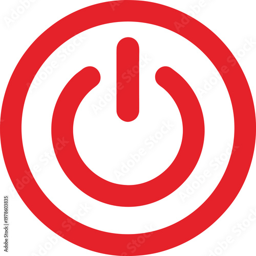 Red Minimal Power On Off Button Symbol
