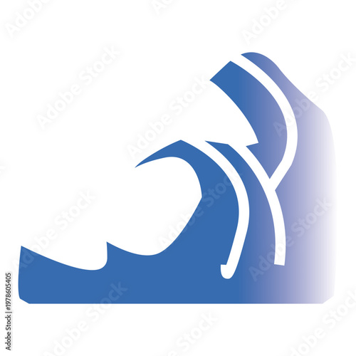 A powerful natural disaster tsunami waves from the sea illustration cartoon symbol vector.