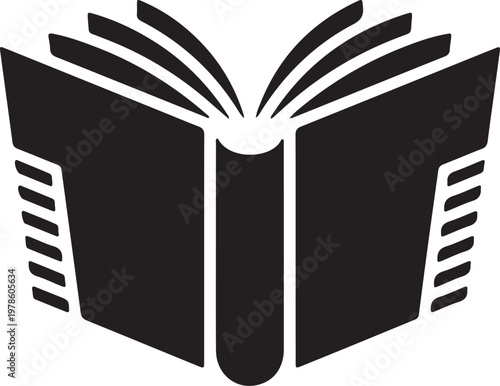An open book icon representing knowledge and literature Vector

