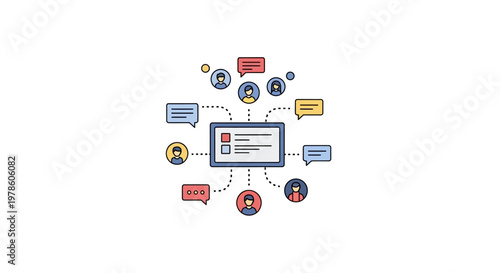 Social media online communication network.