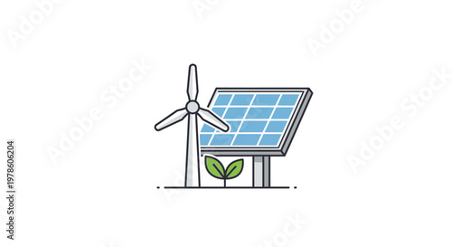 Solar Panel and Wind Turbine System.