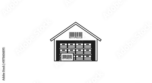 Simple line drawing of a garage.
