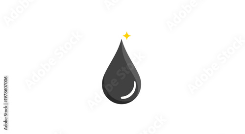 Single black oil drop falling down.