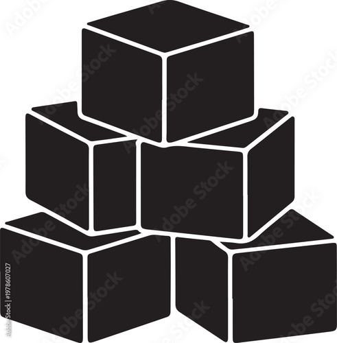 silhouette of stacked fudge cubes