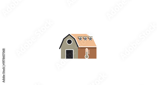 Small brown house with green trim.